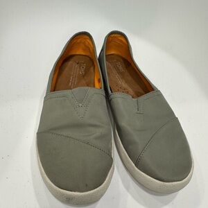Toms Gray/Khaki Canvas Slip-On Loafers